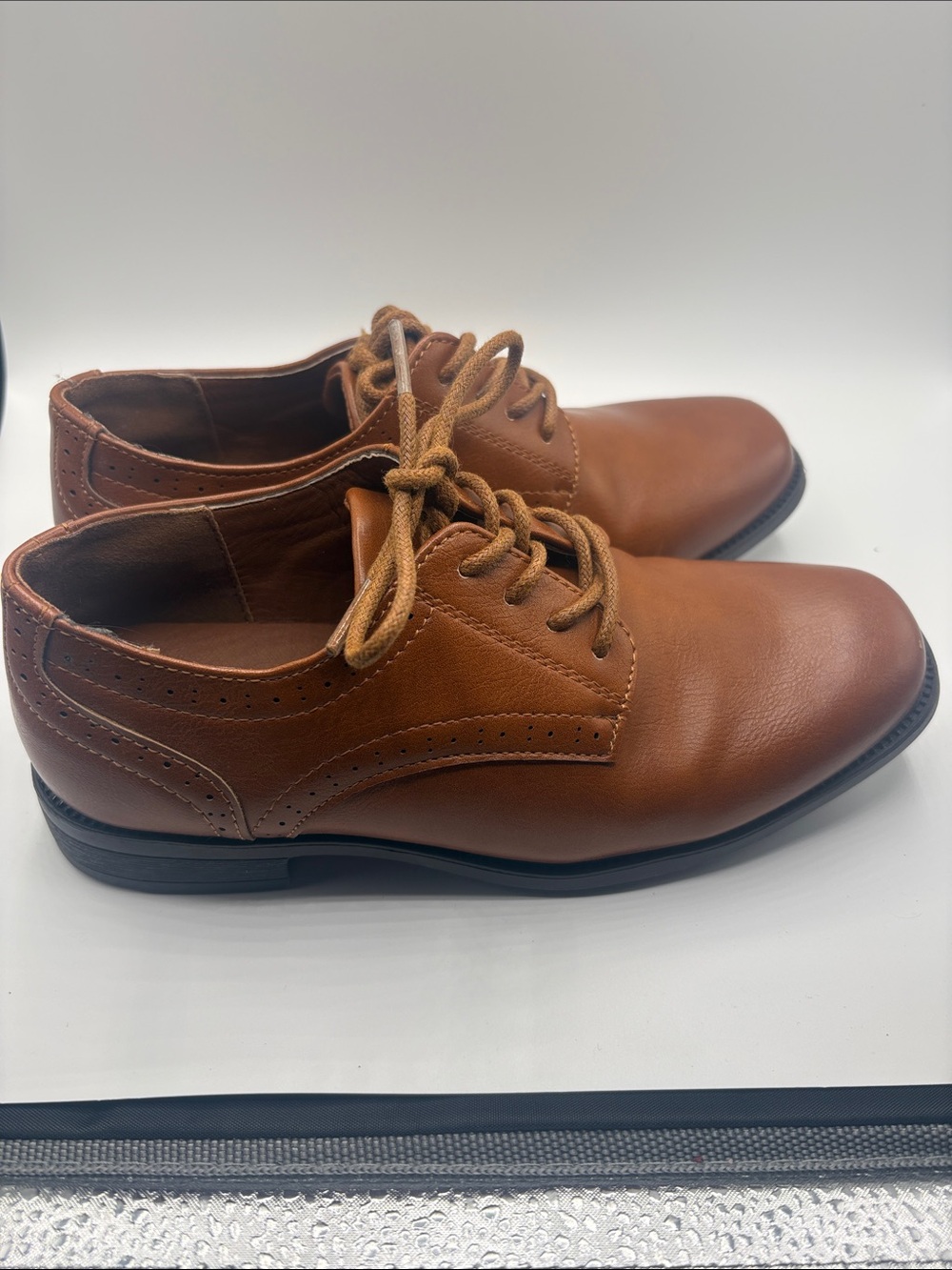Steve Madden Tan Leather Derby Lace-Up Shoes